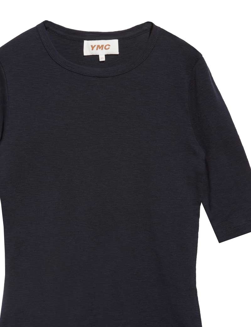 YMC EARTH CHARLOTTE SHORT SLEEVE TOP NAVY