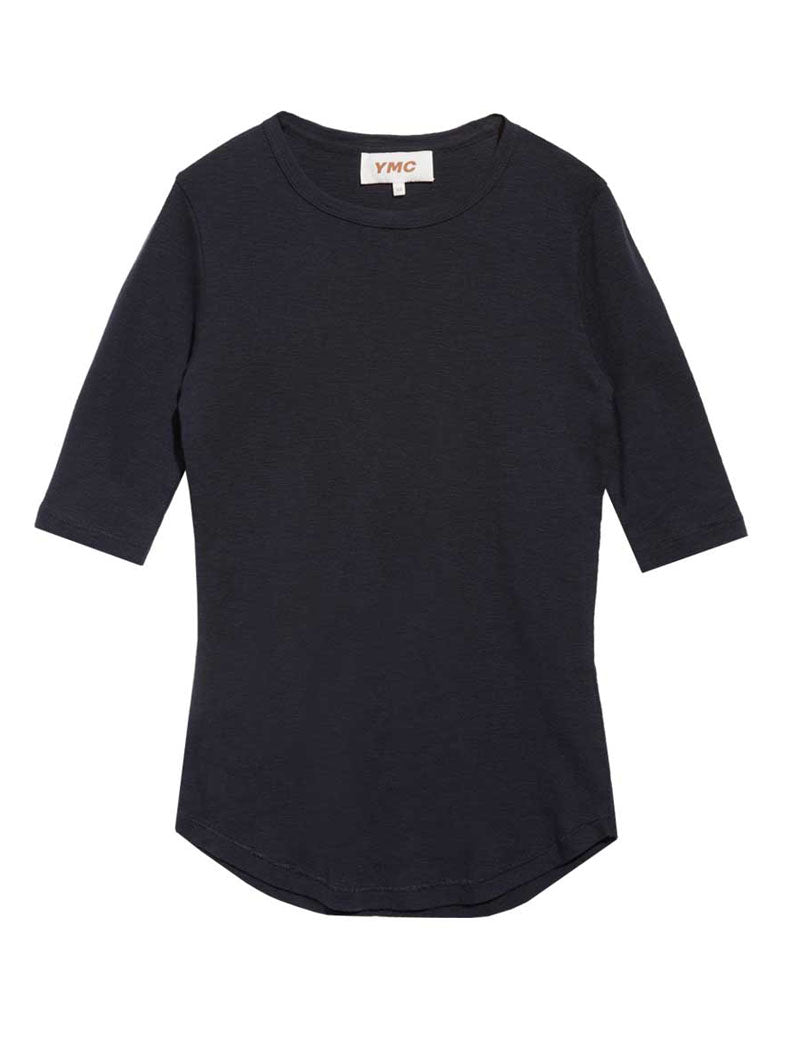 YMC EARTH CHARLOTTE SHORT SLEEVE TOP NAVY