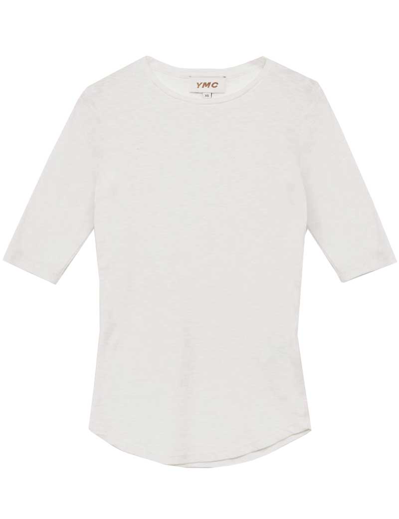 YMC EARTH CHARLOTTE SHORT SLEEVE TOP WHITE