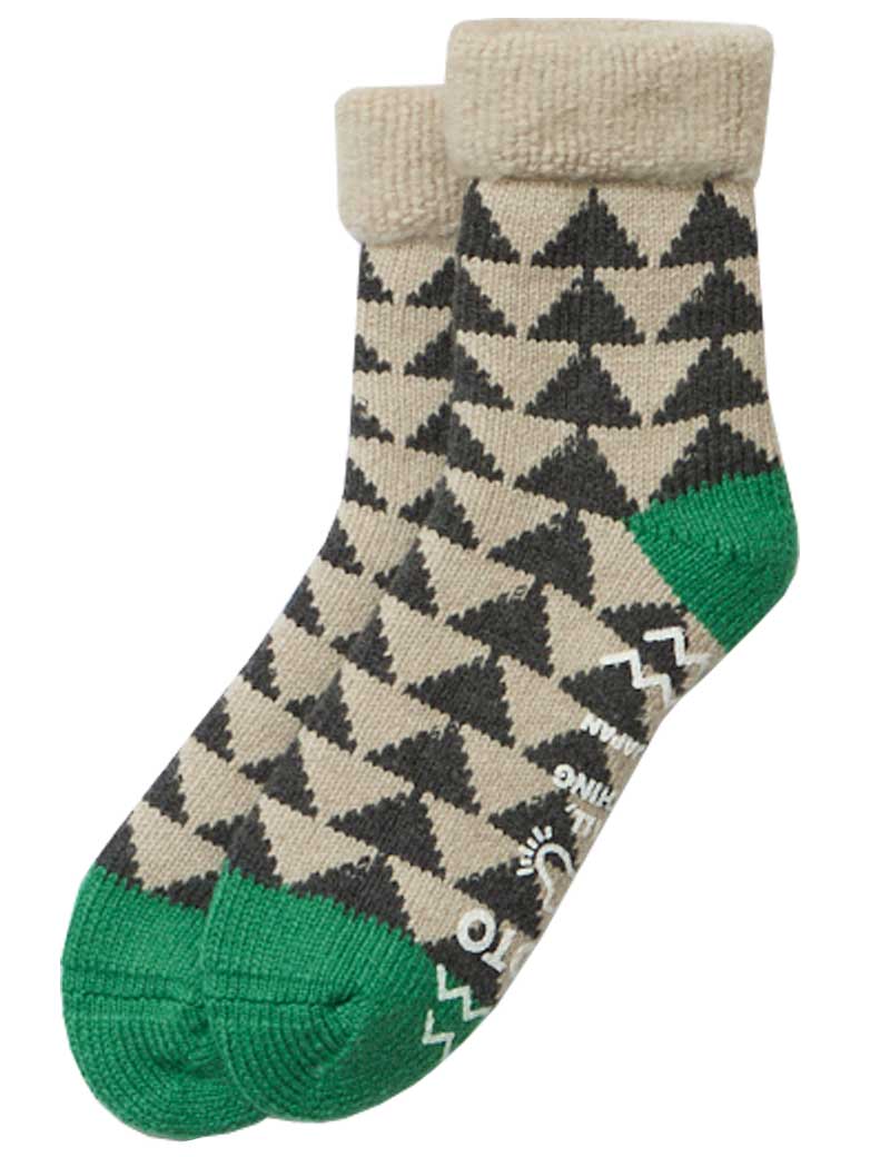 Rototo Comfy Room Slipper Socks Sankaku R1179 Charcoal Green