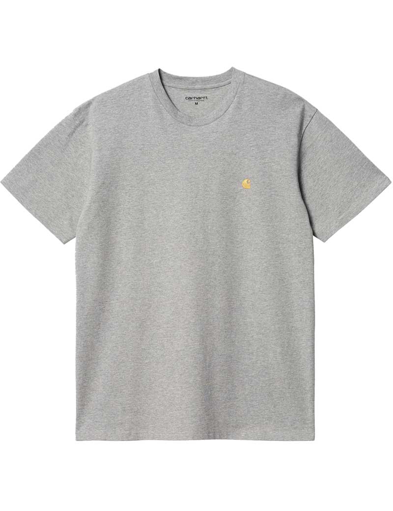 CARHARTT WIP CHASE SHORT SLEEVE T-SHIRT GREY HEATHER GOLD