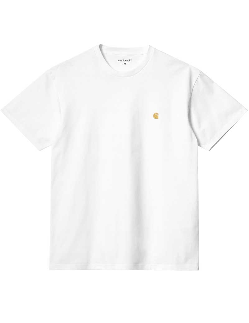 CARHARTT WIP CHASE  SHORT SLEEVE T-SHIRT WHITE GOLD