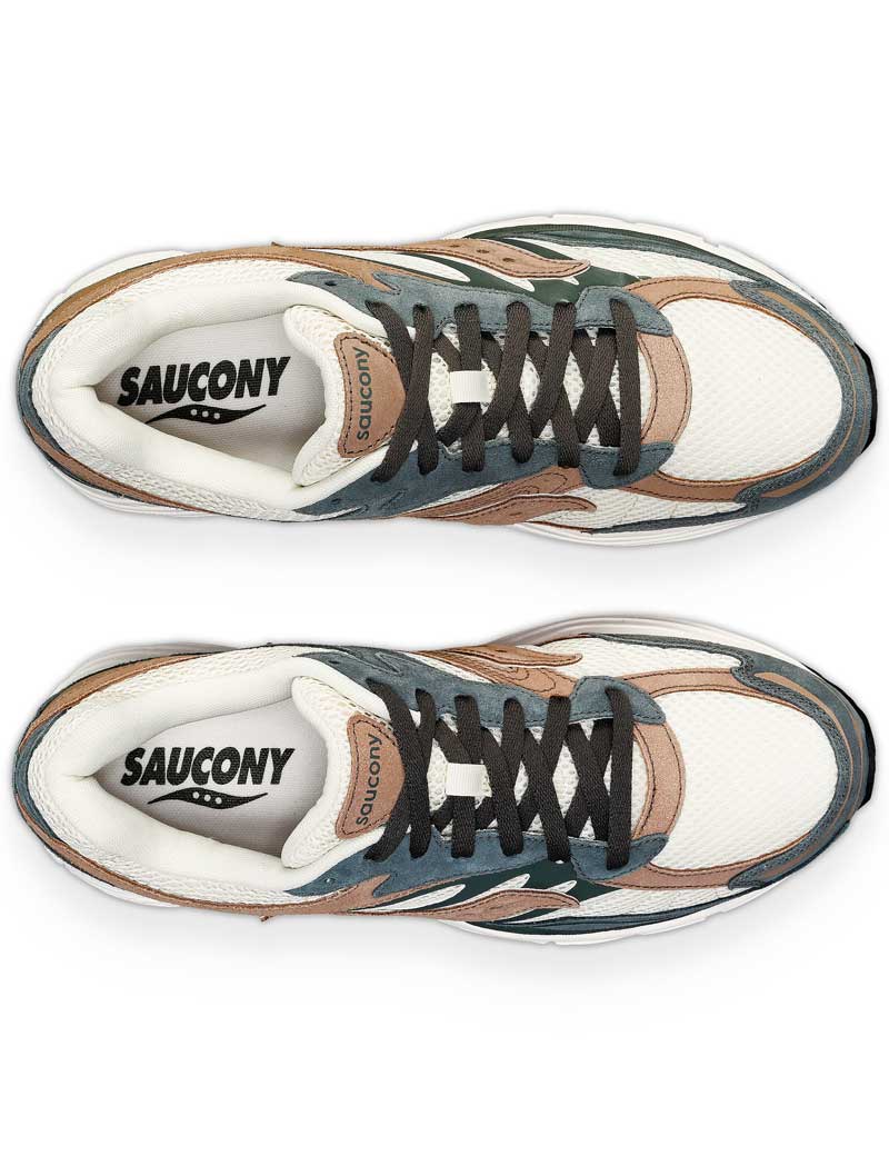 SAUCONY PROGRID OMNI 9 PREMIUM TRAINERS CREAM GREEN