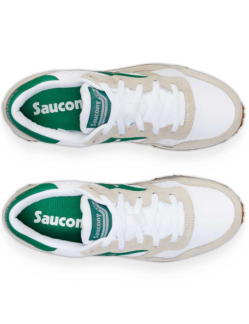 SAUCONY DXN TRAINERS WHITE GREEN