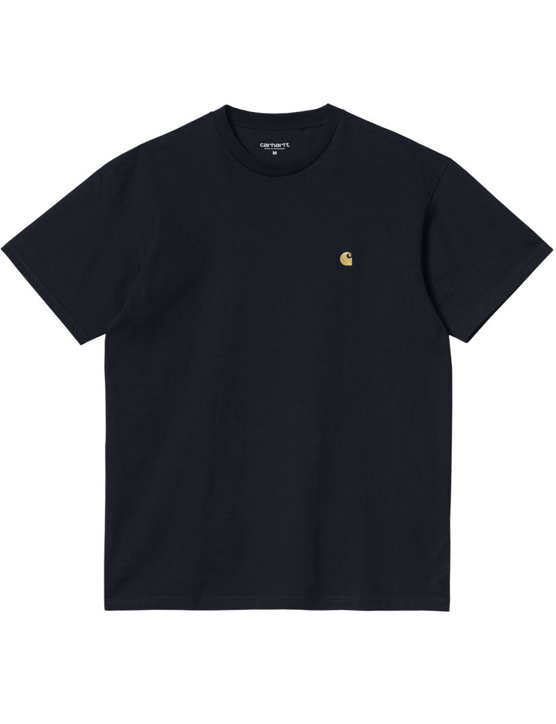 CARHARTT WIP CHASE SHORT SLEEVE T-SHIRT DARK NAVY GOLD