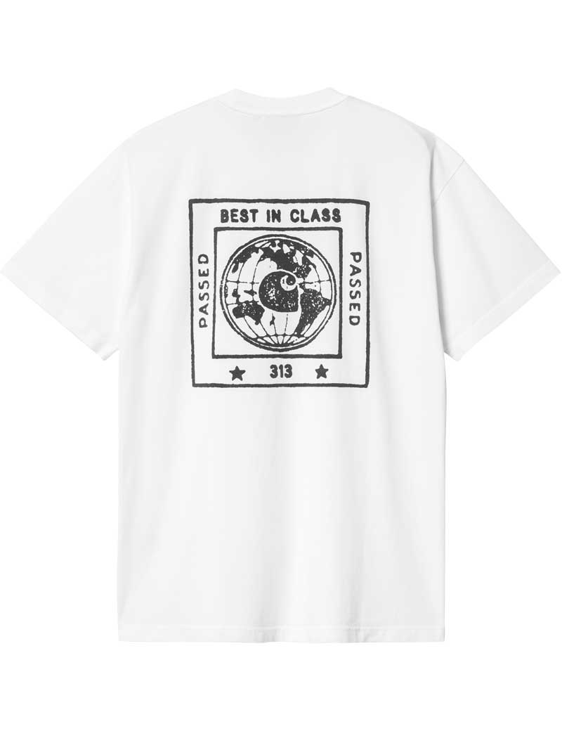 CARHARTT WIP STAMP SHORT SLEEVE T-SHIRT WHITE BLACK STONE WASHED