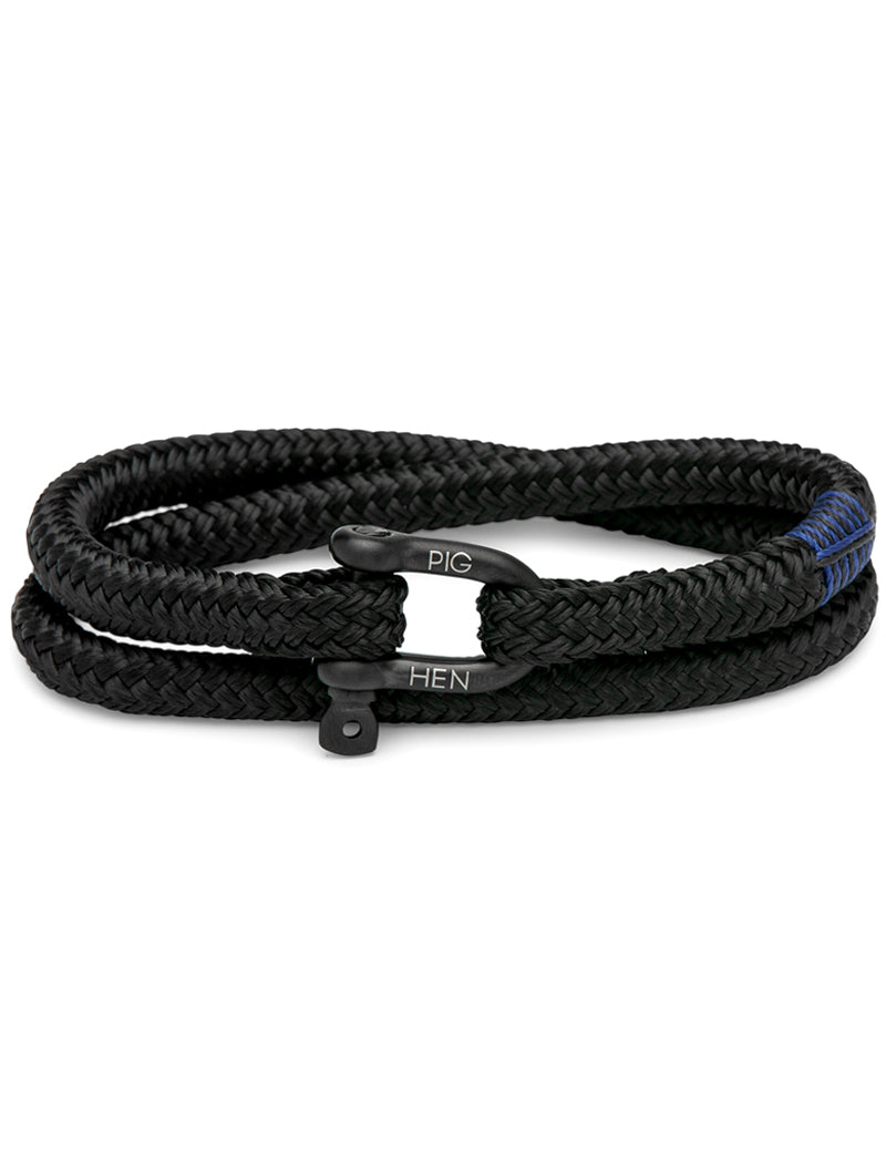 Pig & Hen Salty Steve Rope Bracelet Black Black