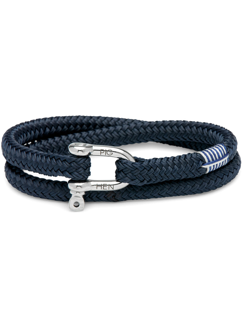 Pig & Hen Salty Steve Rope Bracelet Navy Silver