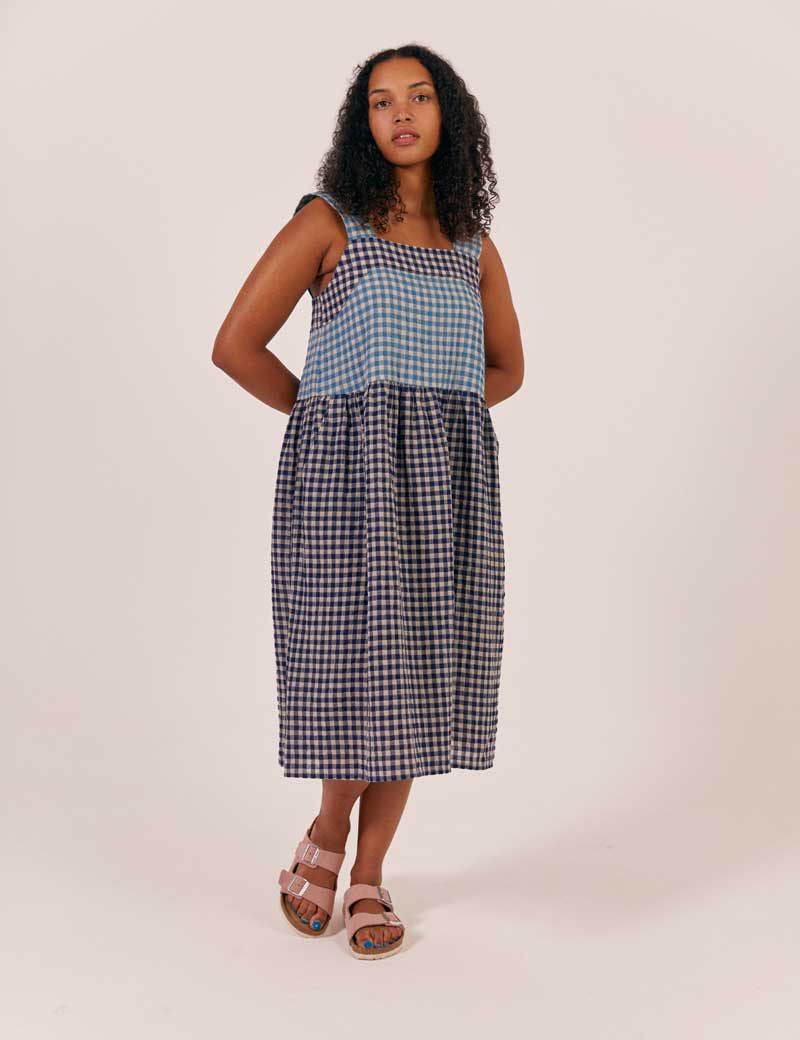 SIDELINE BEAU DRESS MIX GINGHAM CHECK