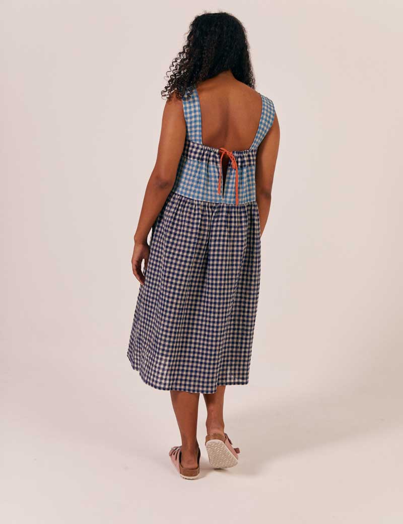 SIDELINE BEAU DRESS MIX GINGHAM CHECK