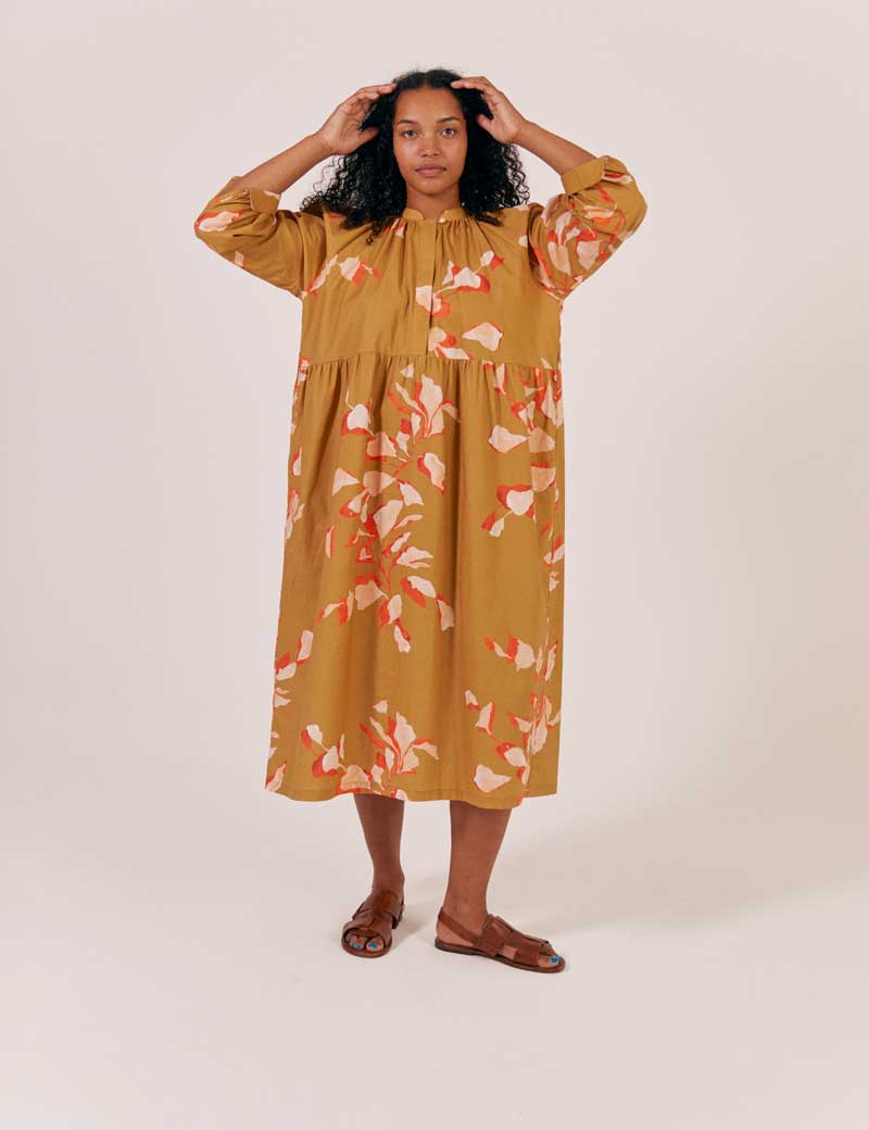 SIDELINE FINN DRESS TOFFEE PRINT