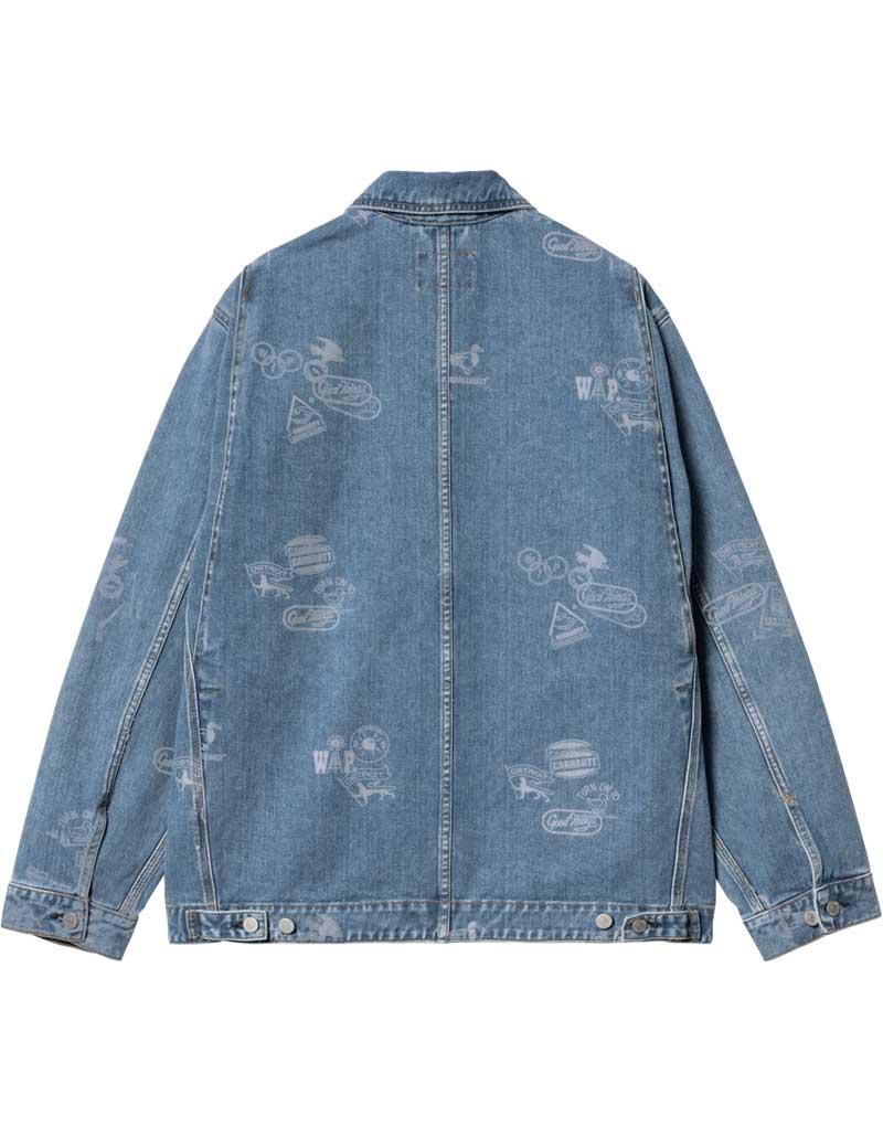 CARHARTT WIP STAMP JACKET PRINT BLUE BLEACHED