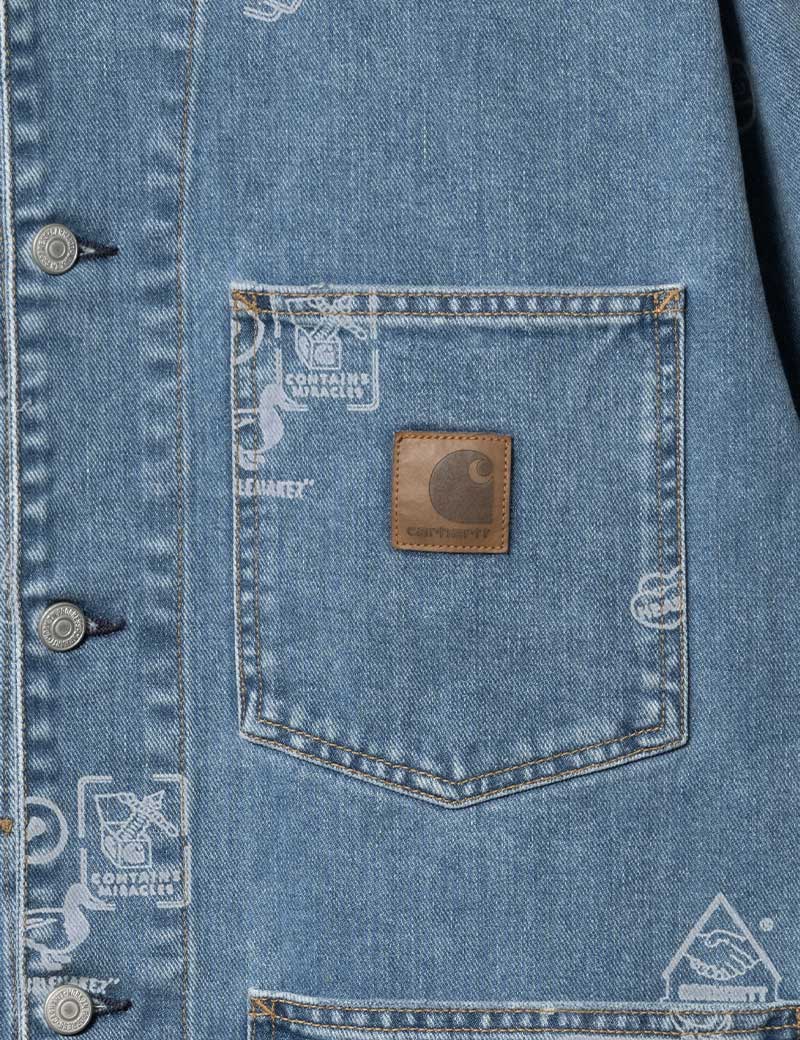 CARHARTT WIP STAMP JACKET PRINT BLUE BLEACHED