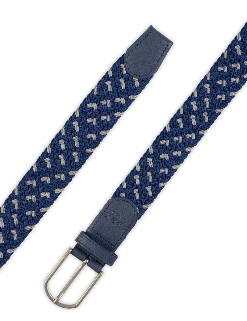 IBEX ENGLAND REPREVE SUSTAINABLE WOVEN BELT GREY NAVY