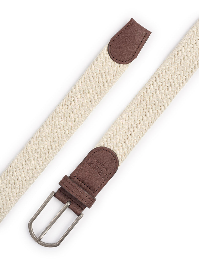 IBEX ENGLAND REPREVE SUSTAINABLE WOVEN BELT BEIGE