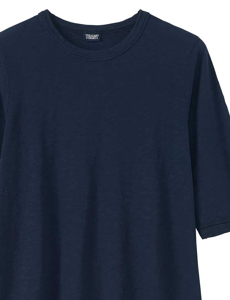 TOAST CLEO GARMENT DYED ORGANIC COTTON T-SHIRT INDIGO