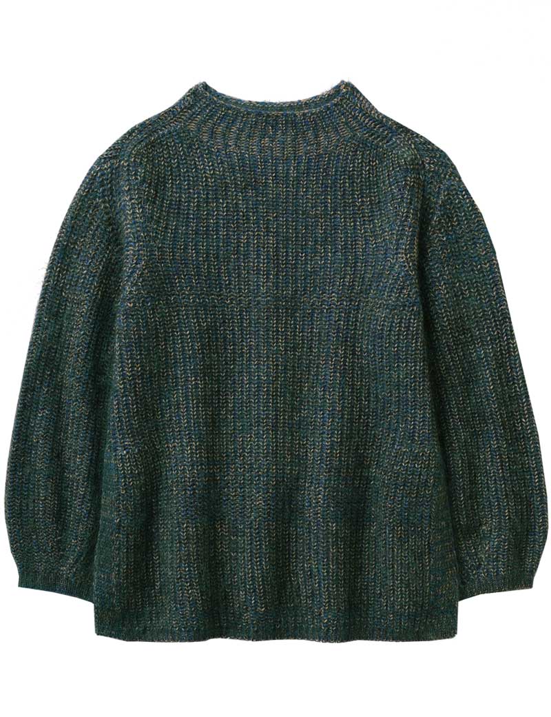 Toast Fisherman Rib Tunic Jumper Blue Marl