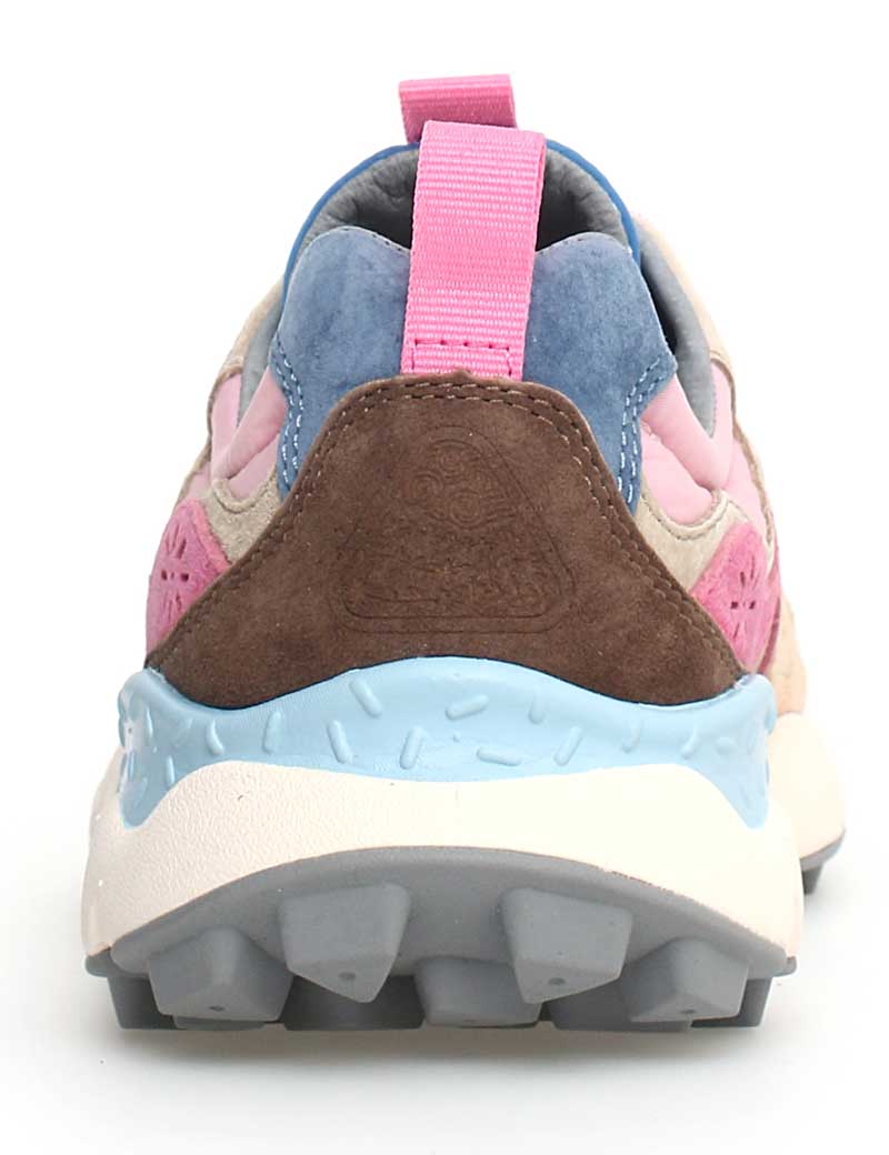 FLOWER MOUNTAIN YAMANO 3 SUEDE NYLON TRAINERS PINK MULTI