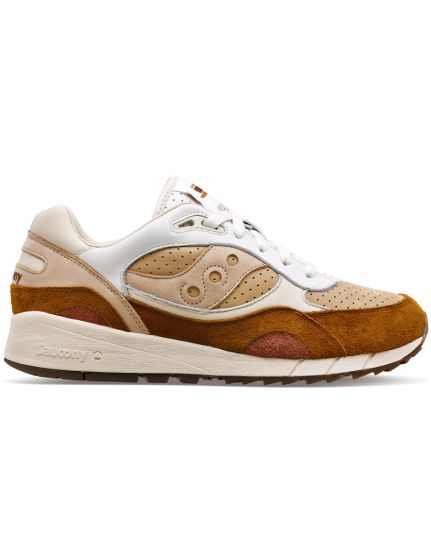 SAUCONY SHADOW 6000 TRAINERS CAPPUCCINO BROWN WHITE