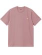 CARHARTT WIP CHASE SHORT SLEEVE T-SHIRT GLASSY PINK GOLD