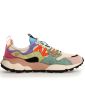FLOWER MOUNTAIN YAMANO 3 SUEDE NYLON TRAINERS PINK BEIGE LIGHT GREEN